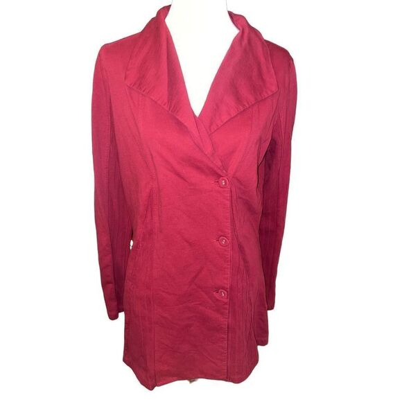 Lucky Brand Lucky Lotus M Daryn Wrap Jacket Cardigan Sweater Burgundy L-EUC - Picture 2 of 10